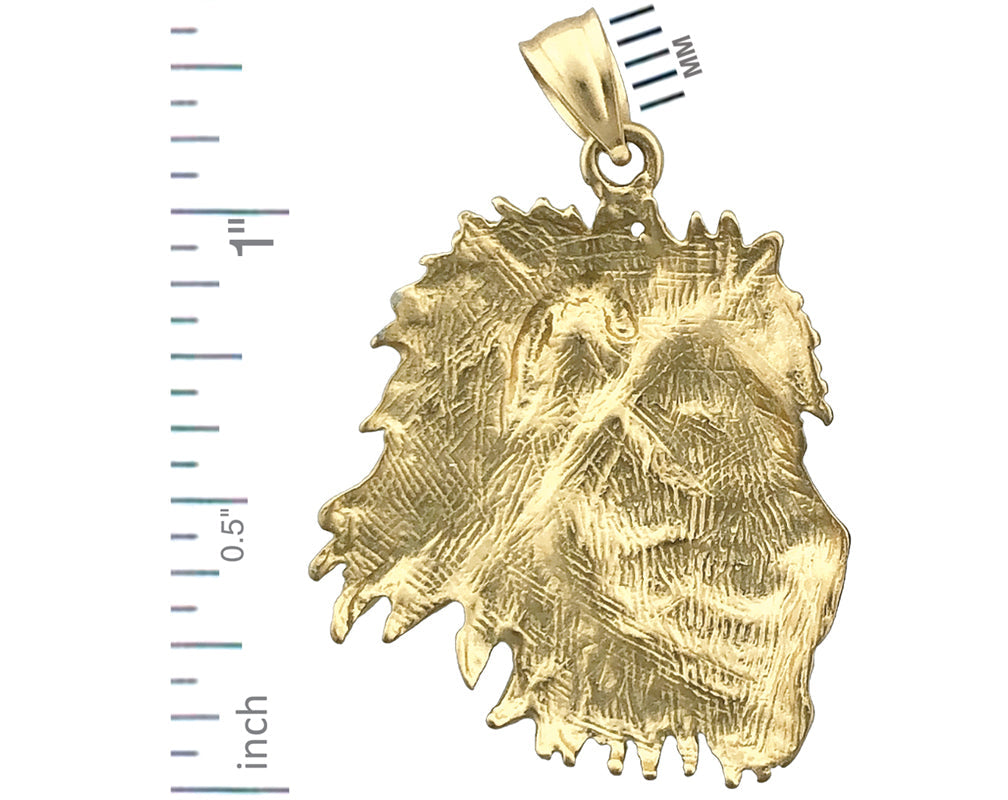 14K Gold Lion Head Pendant