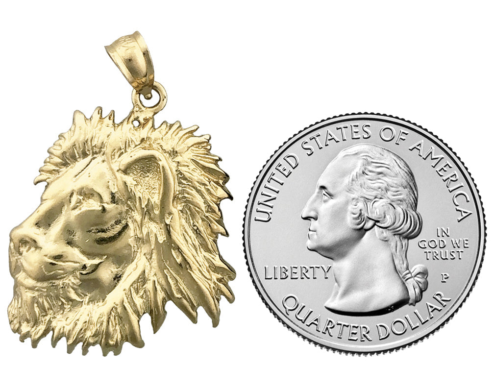 14K Gold Lion Head Pendant