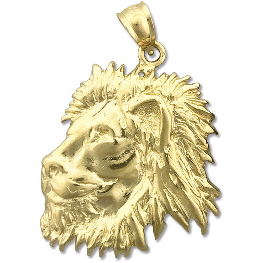 14K Gold Lion Head Pendant