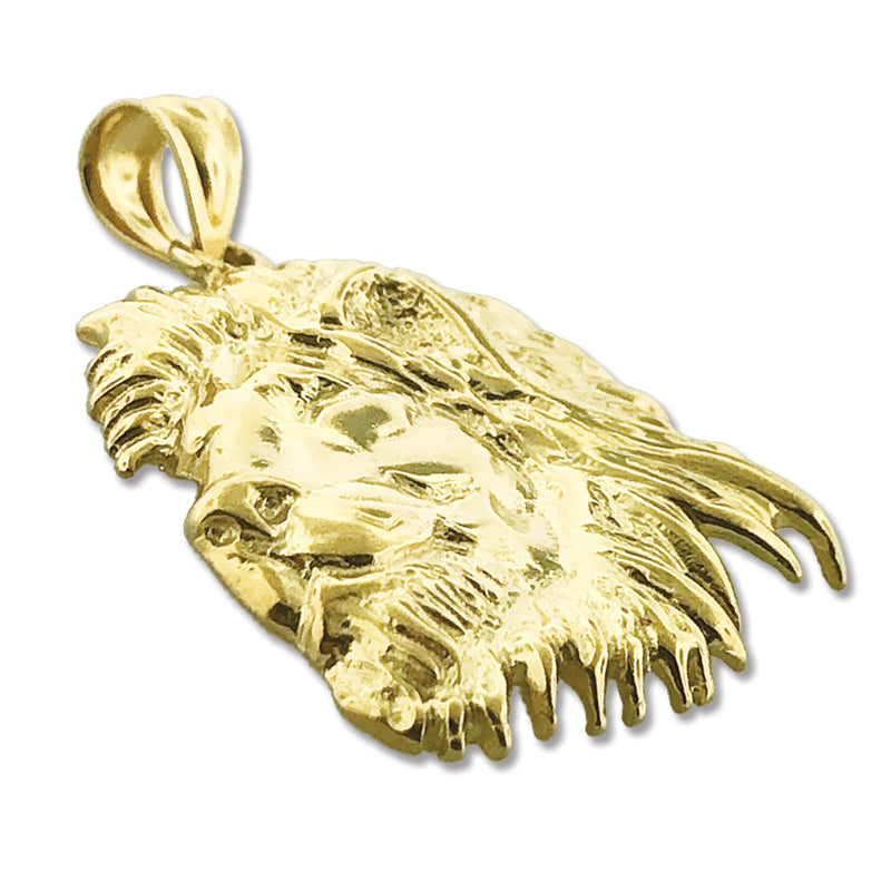 14K Gold Lion Head Pendant