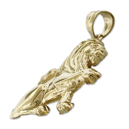 14K Gold 30MM Lion Pendant