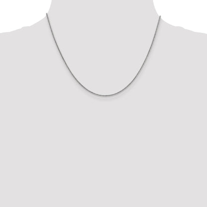 18 Inch 14K White Gold 1.3mm Round Snake Chain Necklace