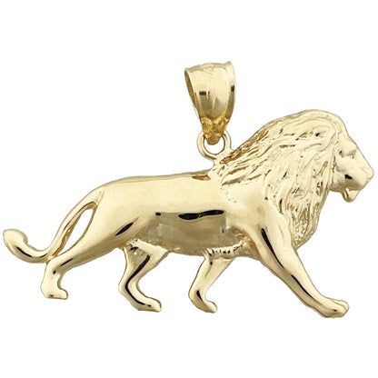 14K Gold 38MM Lion Pendant