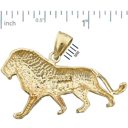 14K Gold 38MM Lion Pendant