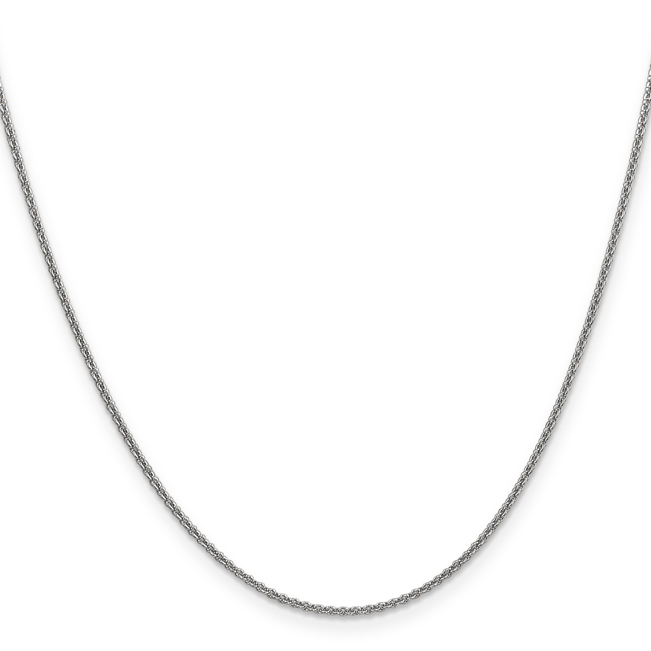 16 Inch 14K White Gold 1.6mm Round Cable Chain Necklace