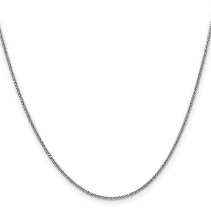 16 Inch 14K White Gold 1.6mm Round Cable Chain Necklace
