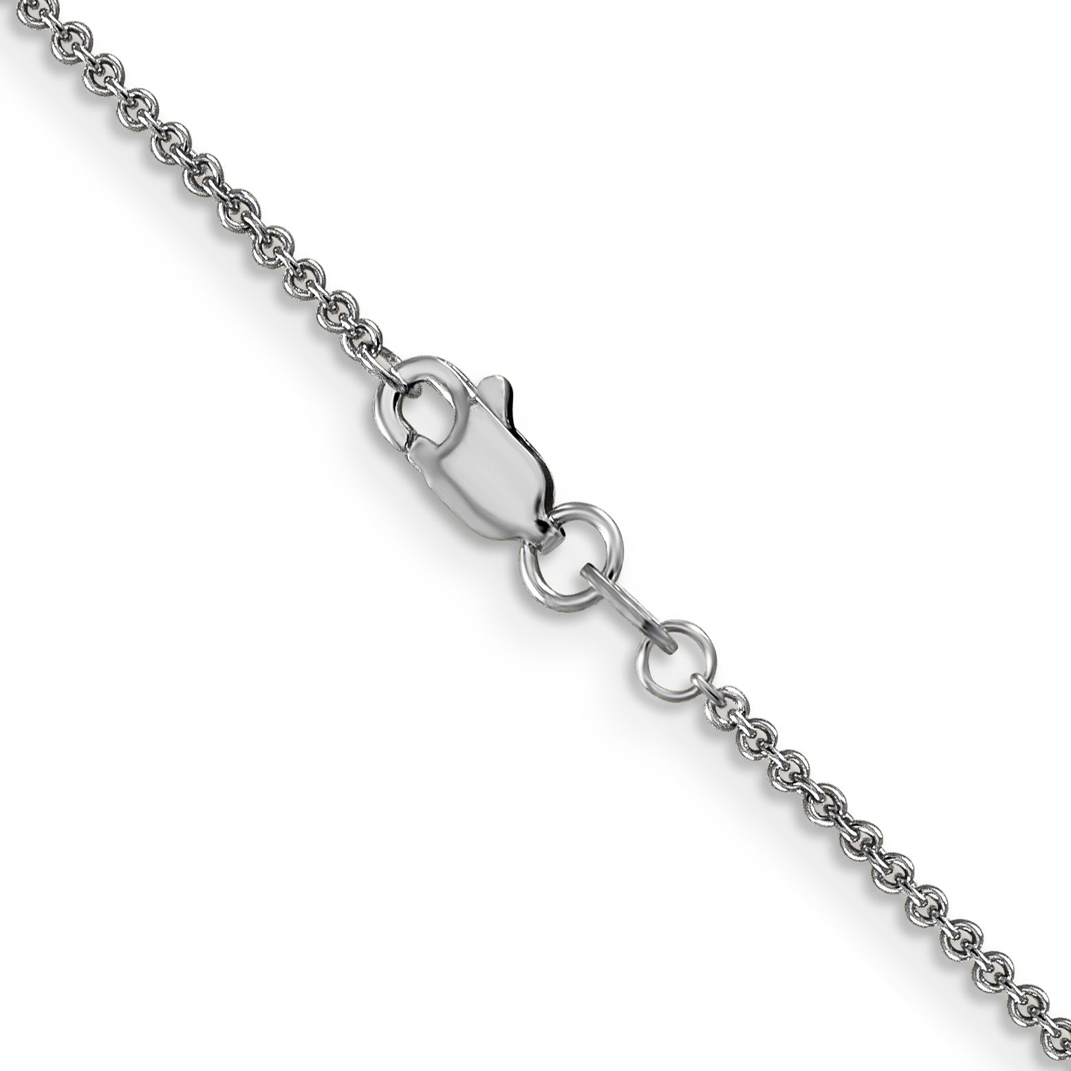 16 Inch 14K White Gold 1.6mm Round Cable Chain Necklace