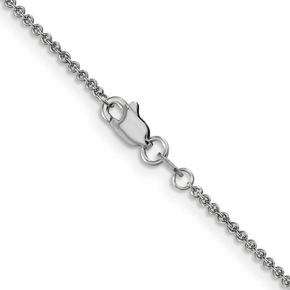 16 Inch 14K White Gold 1.6mm Round Cable Chain Necklace