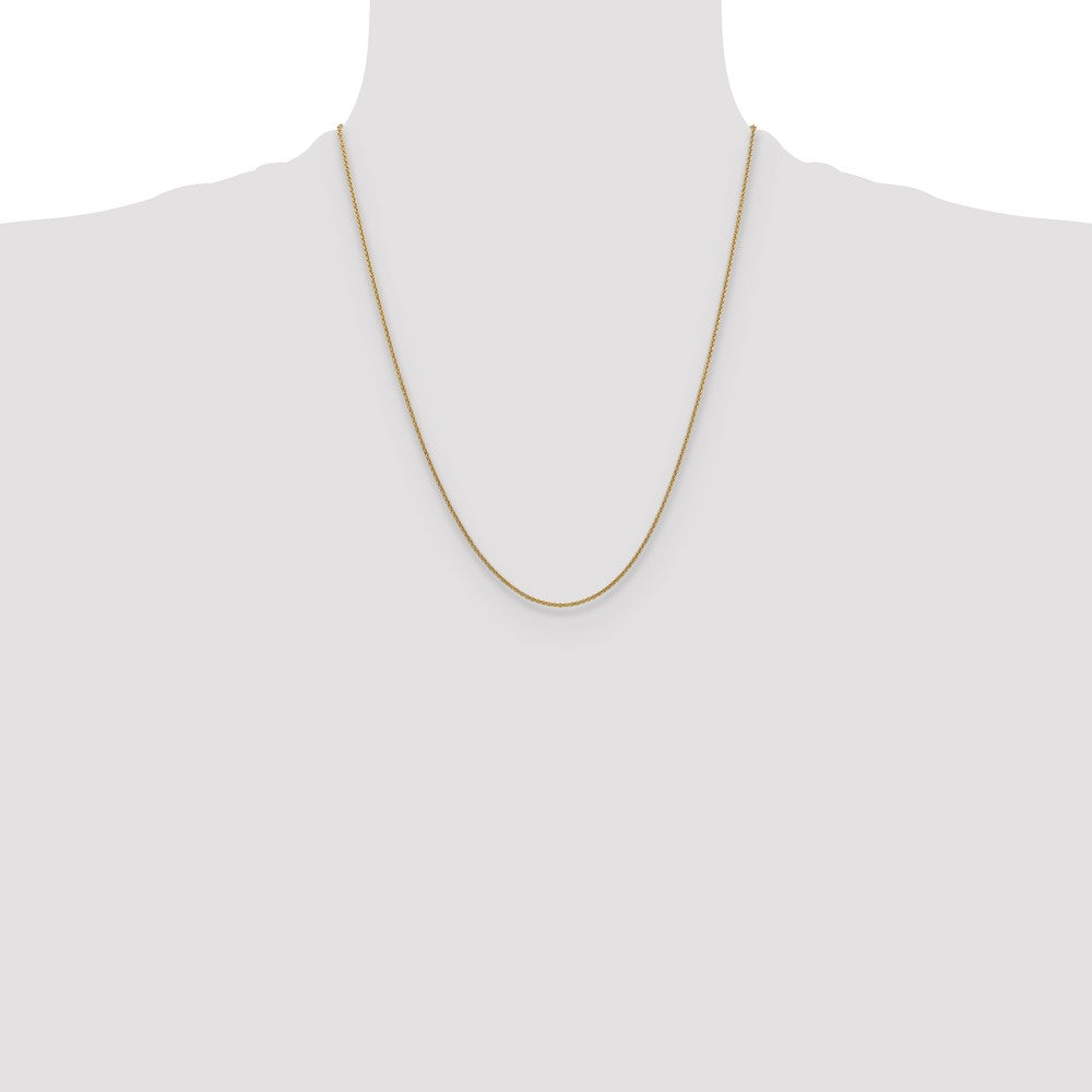 22 Inch 14K Yellow Gold 1.6mm Round Cable Chain Necklace