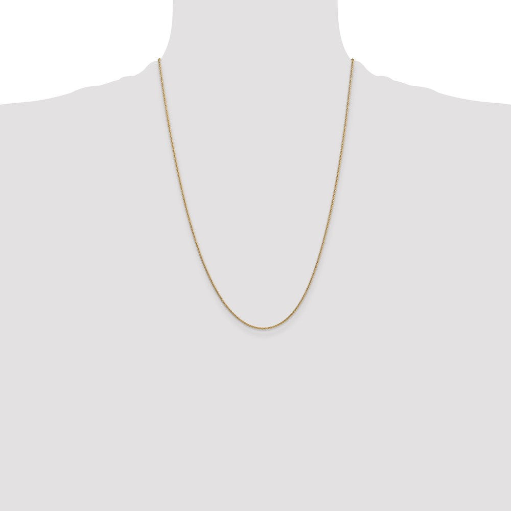 24 Inch 14K Yellow Gold 1.6mm Round Cable Chain Necklace