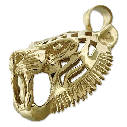 14K Gold Tiger Head Pendant