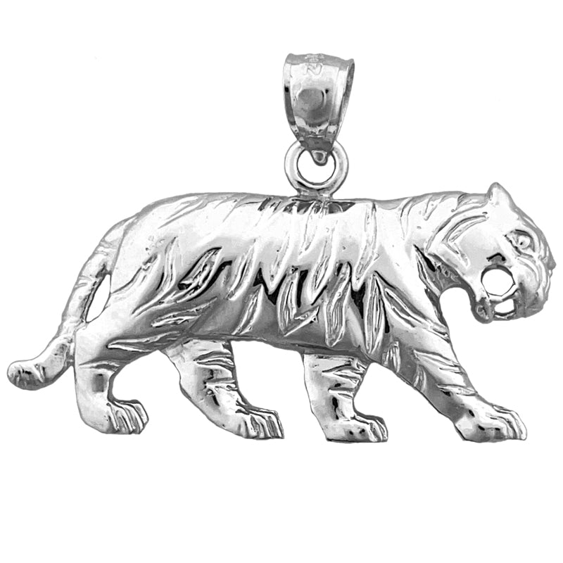 14K Gold 38MM Tiger Pendant