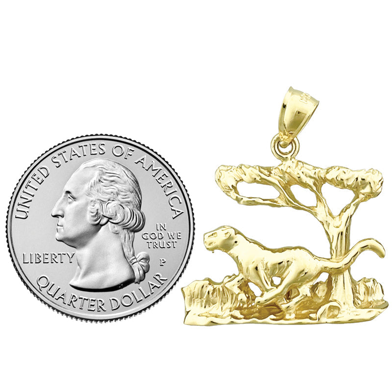 14K Gold Jaguar Pendant