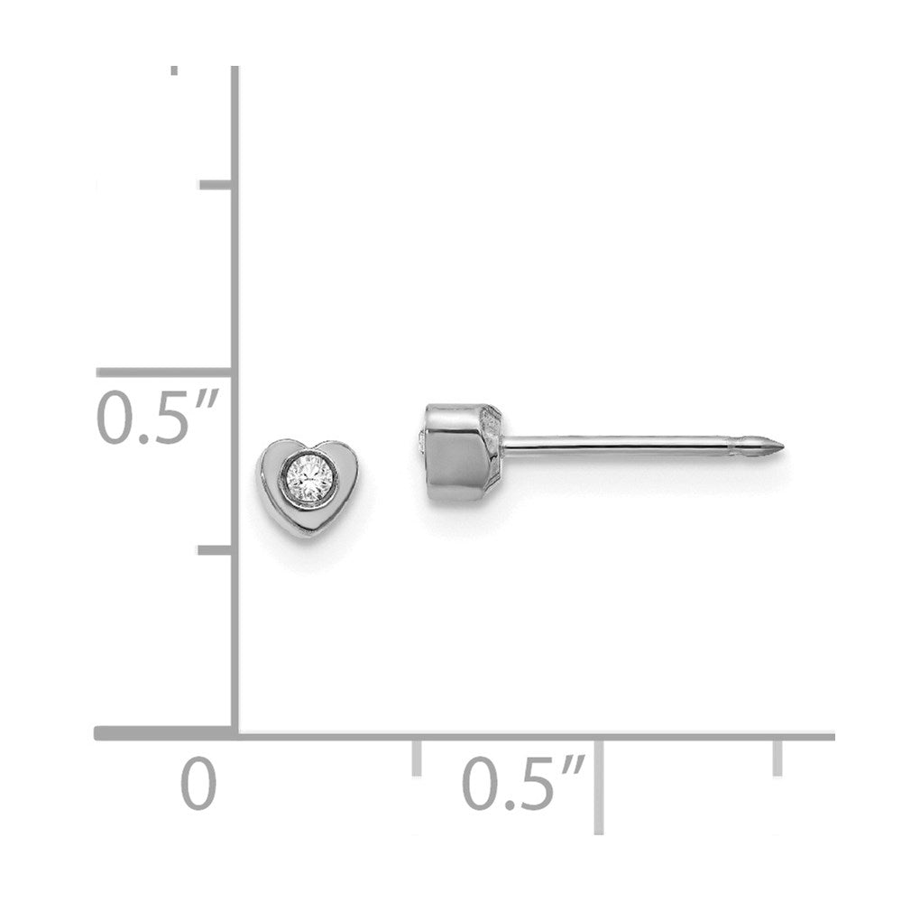 Stainless Steel Inverness Polished Crystal In Heart Earrings