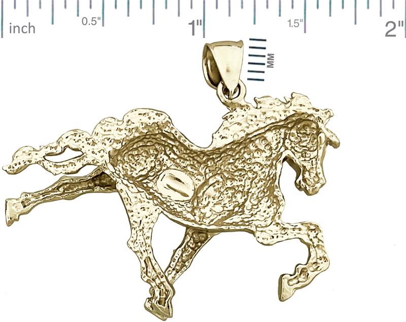 14K Gold Horse Stallion Pendant