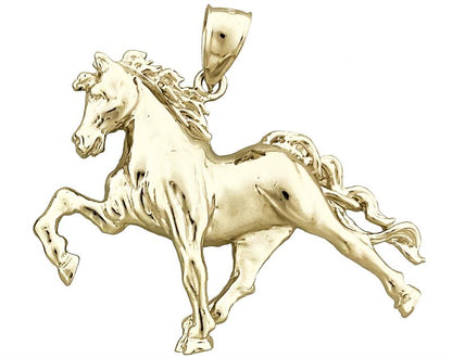 14K Gold Horse Stallion Pendant