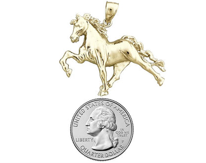 14K Gold Horse Stallion Pendant