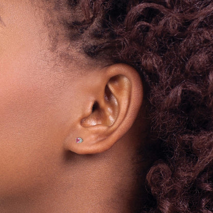 Stainless Steel Inverness 3mm Rose Crystal Earrings