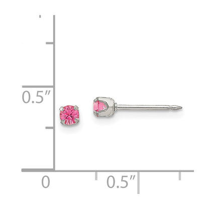 Stainless Steel Inverness 3mm Rose Crystal Earrings
