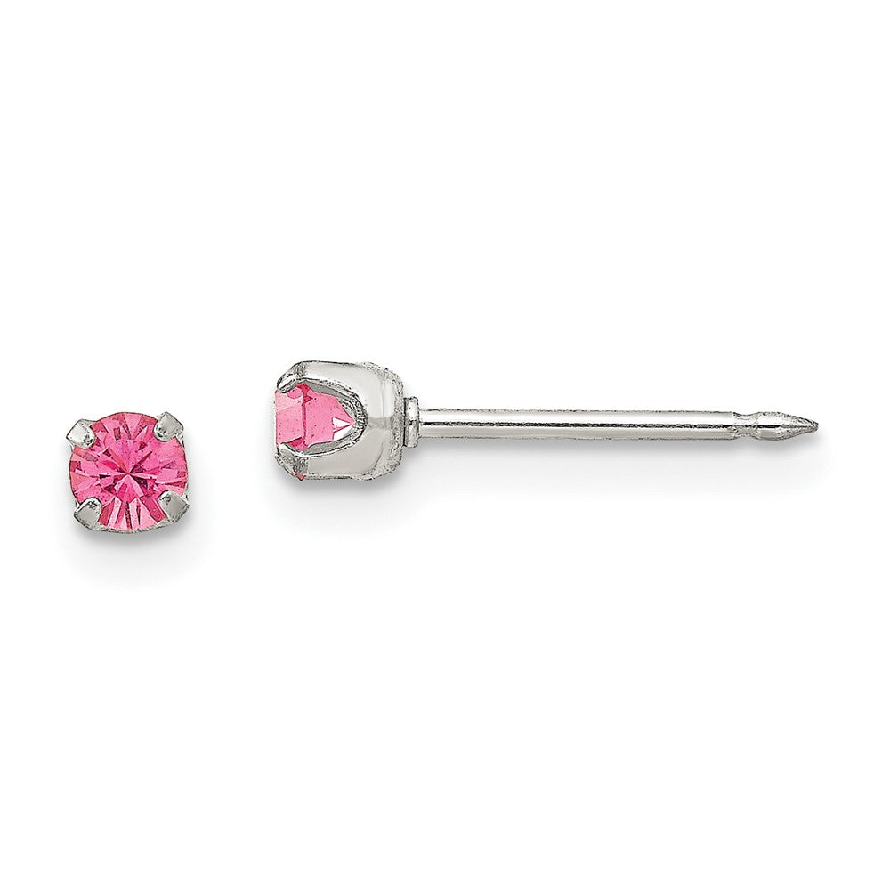 Stainless Steel Inverness 3mm Rose Crystal Earrings