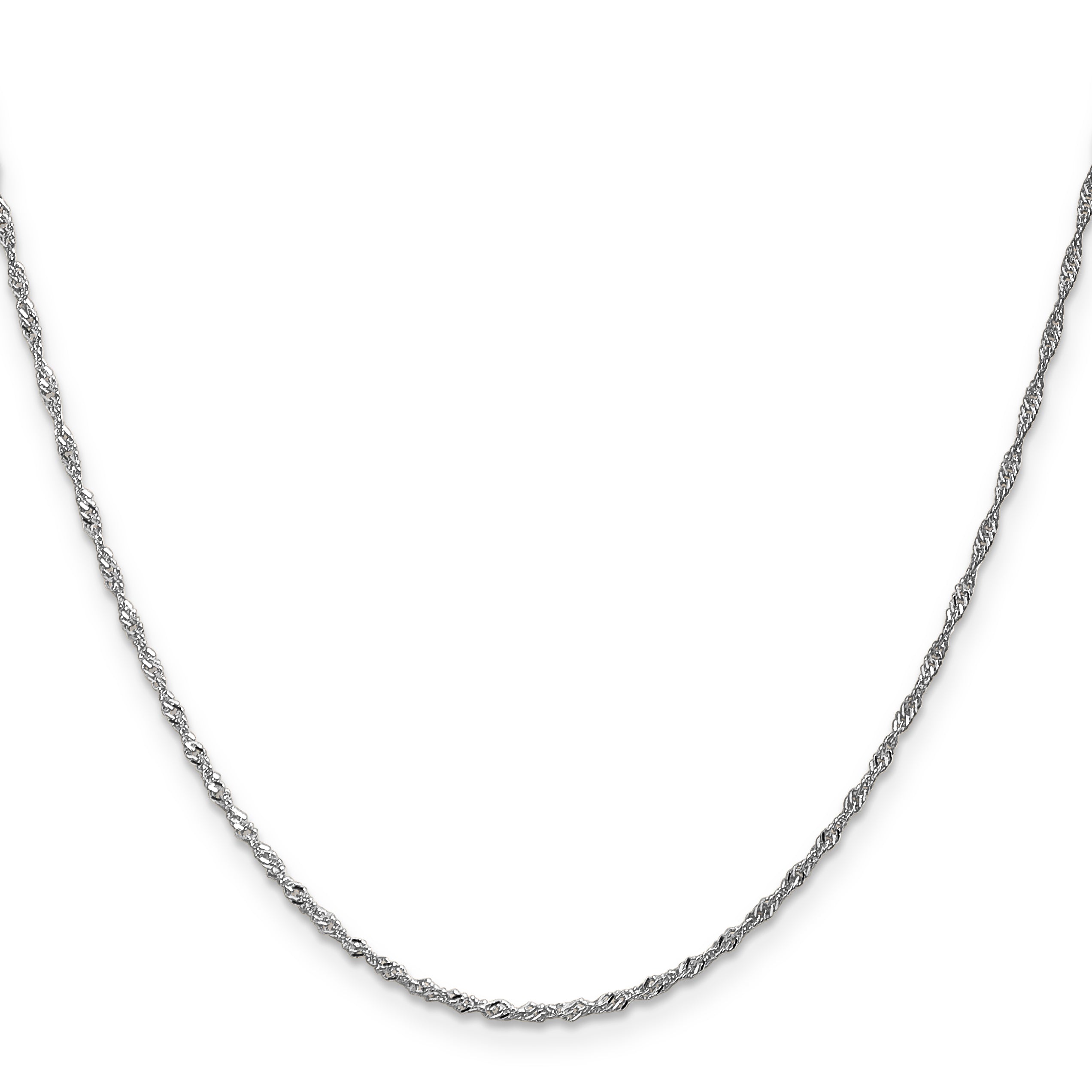 20 Inch 14K White Gold 1.3mm Singapore Chain Necklace