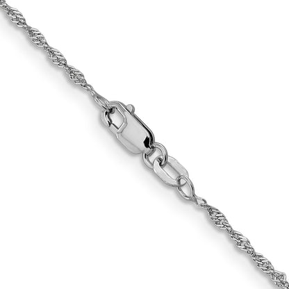 18 Inch 14K White Gold 1.3mm Singapore Chain Necklace