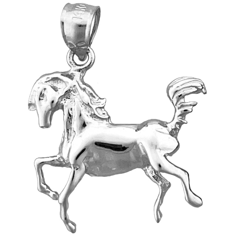 14K Gold 20MM Horse Pendant