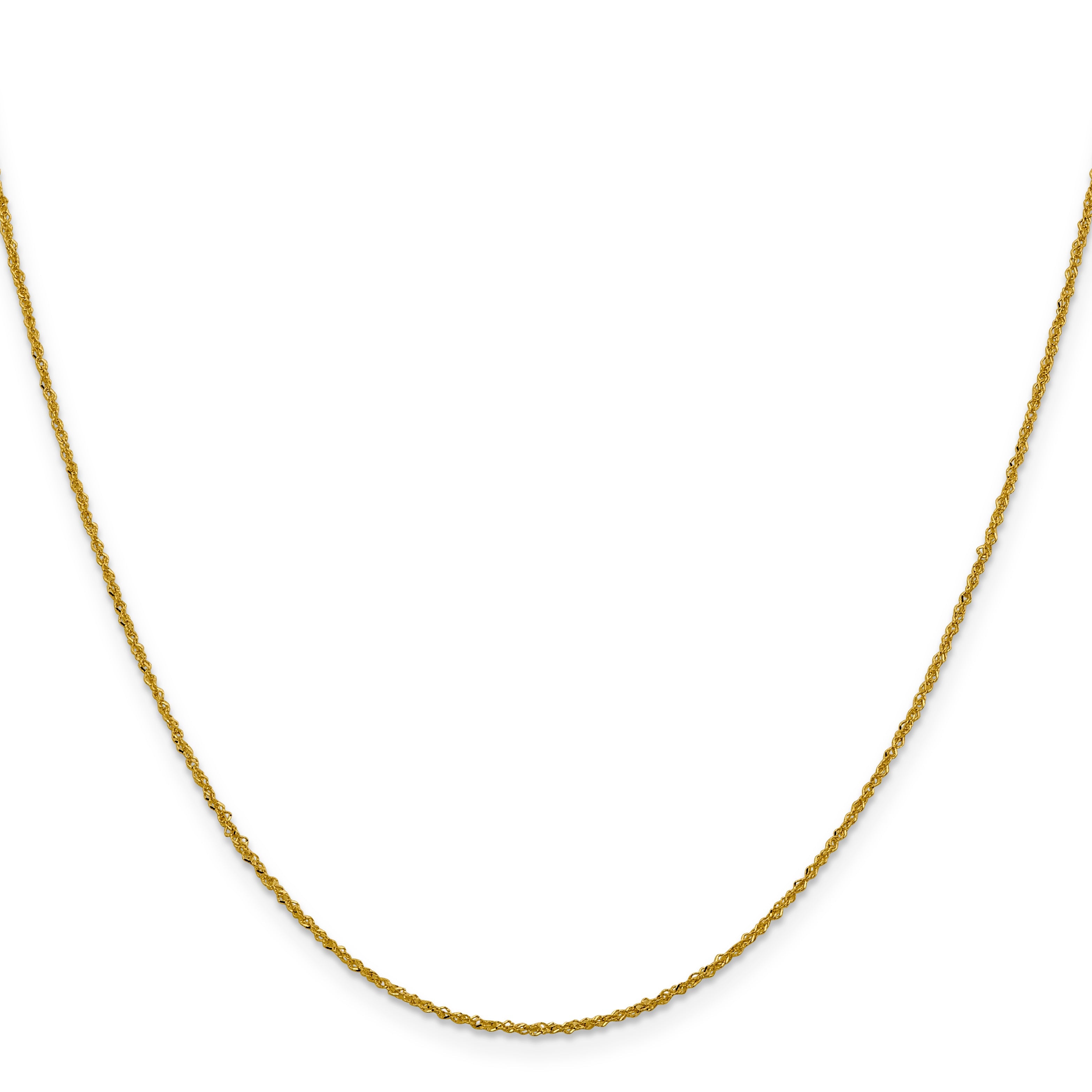 16 Inch 14K 1mm Sparkle Singapore Chain Necklace