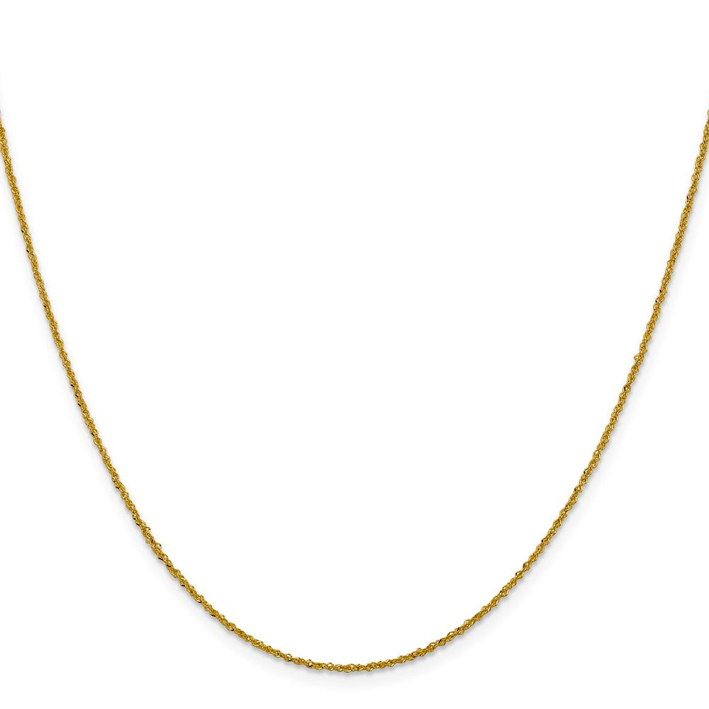 24 Inch 14K Yellow Gold 1mm Sparkle Singapore Chain Necklace