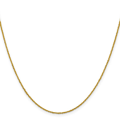 18 Inch 14K 1mm Sparkle Singapore Chain Necklace