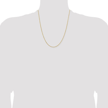 22 Inch 14K Yellow Gold 1mm Sparkle Singapore Chain Necklace