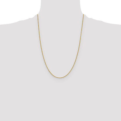 24 Inch 14K Yellow Gold 1mm Sparkle Singapore Chain Necklace