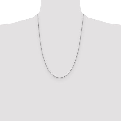 24 Inch 14K White Gold 1mm Sparkle Singapore Chain Necklace
