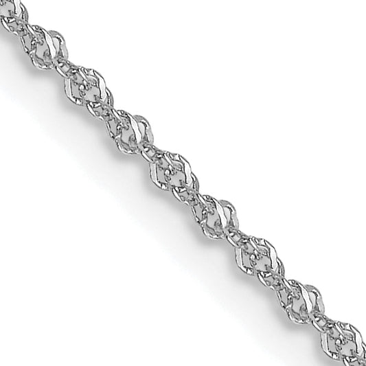 20 Inch 14K White Gold 1mm Sparkle Singapore Chain