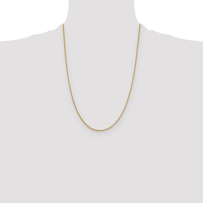 24 Inch 14K Yellow Gold 1.3mm Sparkle Singapore Chain Necklace