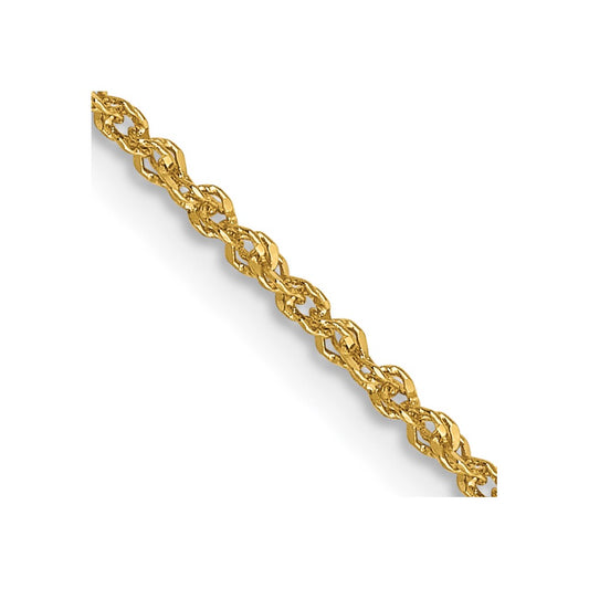 24 Inch 14K Yellow Gold 1.3mm Sparkle Singapore Chain Necklace