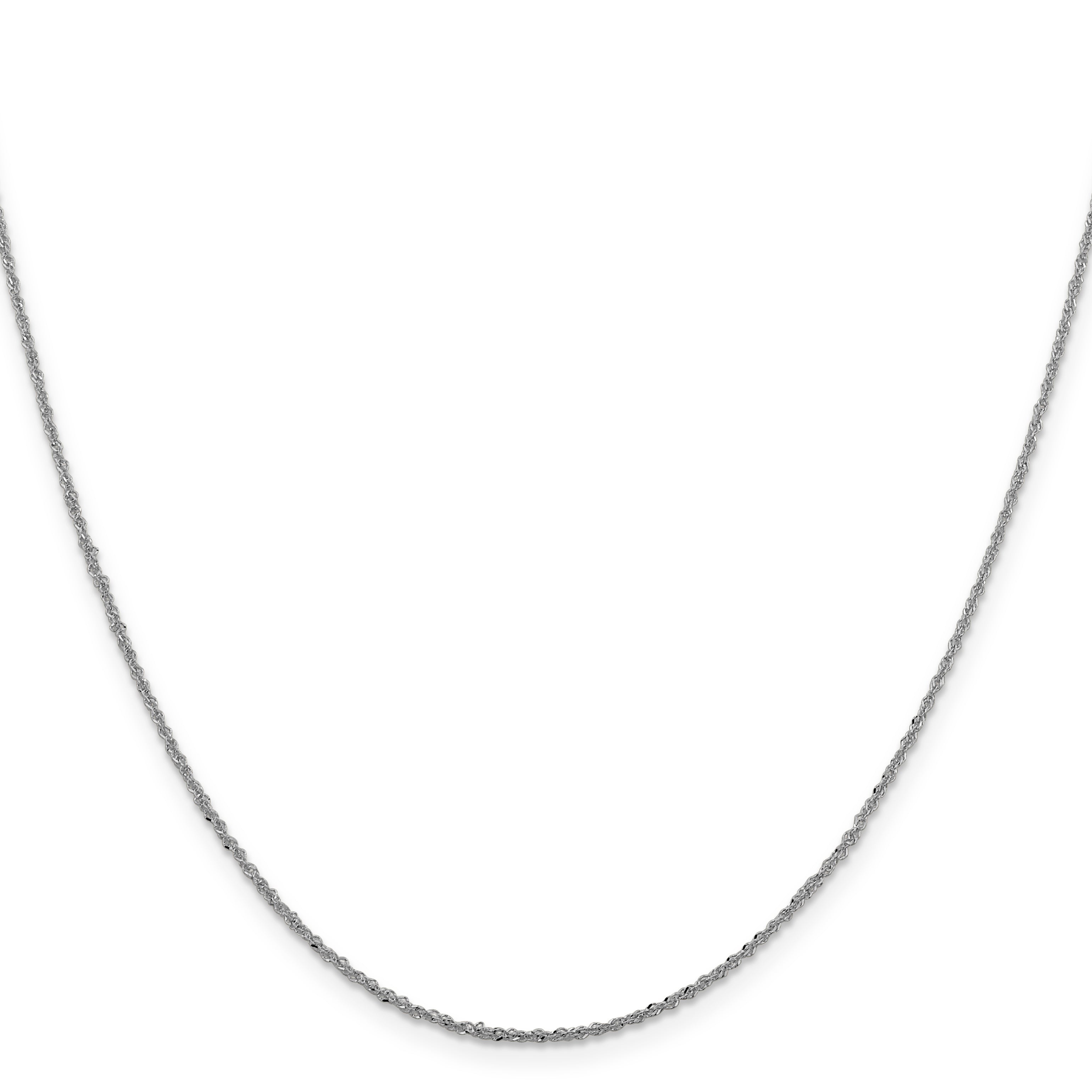 18 Inch 14K White Gold 1.3mm Sparkle Singapore Chain Necklace