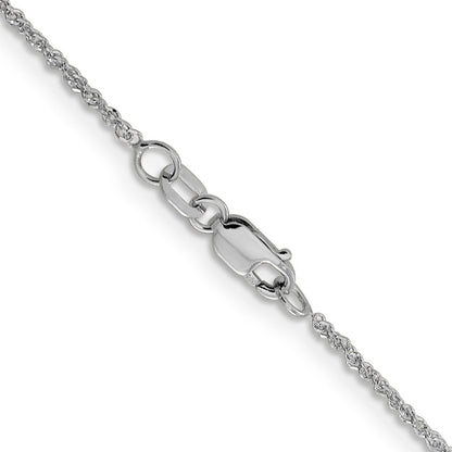 18 Inch 14K White Gold 1.3mm Sparkle Singapore Chain Necklace