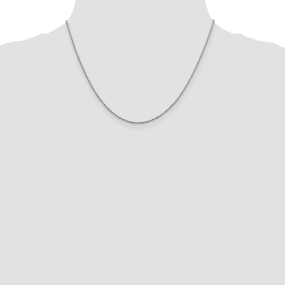 18 Inch 14K White Gold 1.3mm Sparkle Singapore Chain Necklace