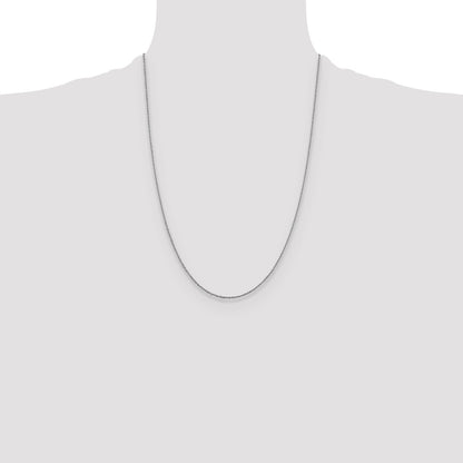 24 Inch 14K White Gold 1.3mm Sparkle Singapore Chain Necklace