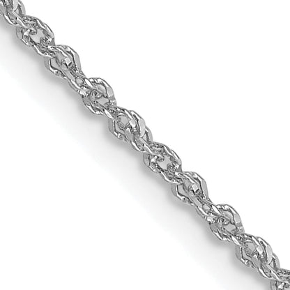 18 Inch 14K White Gold 1.3mm Sparkle Singapore Chain Necklace