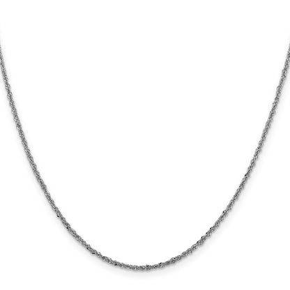 18 Inch 14K White Gold 1.6mm Sparkle Singapore Chain Necklace