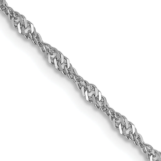 24 Inch 14K White Gold 1.6mm Sparkle Singapore Chain