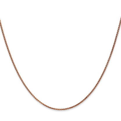 16 Inch 14K Rose Gold 1.2mm Spiga Chain Necklace