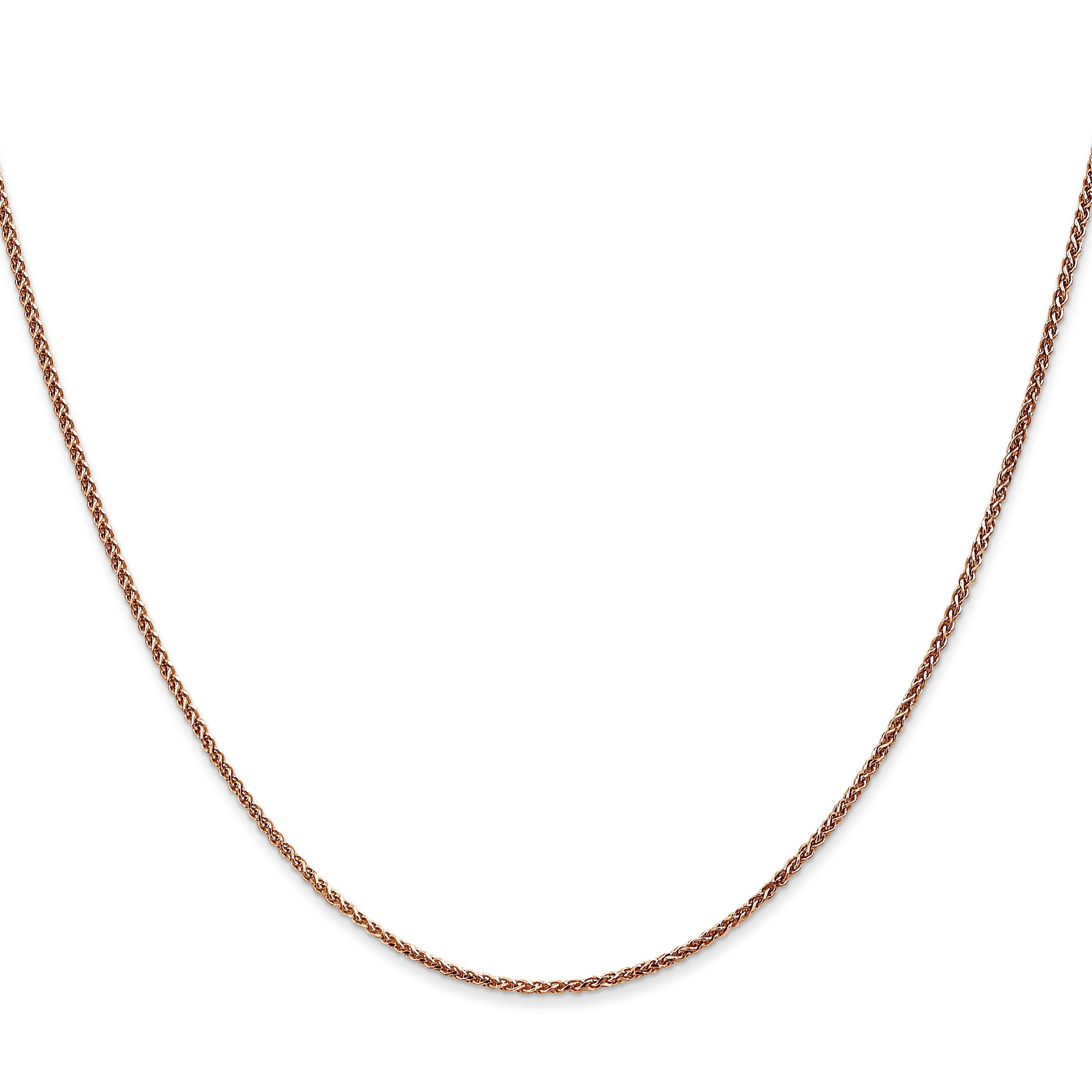 20 Inch 14K Rose Gold 1.2mm Spiga Chain Necklace
