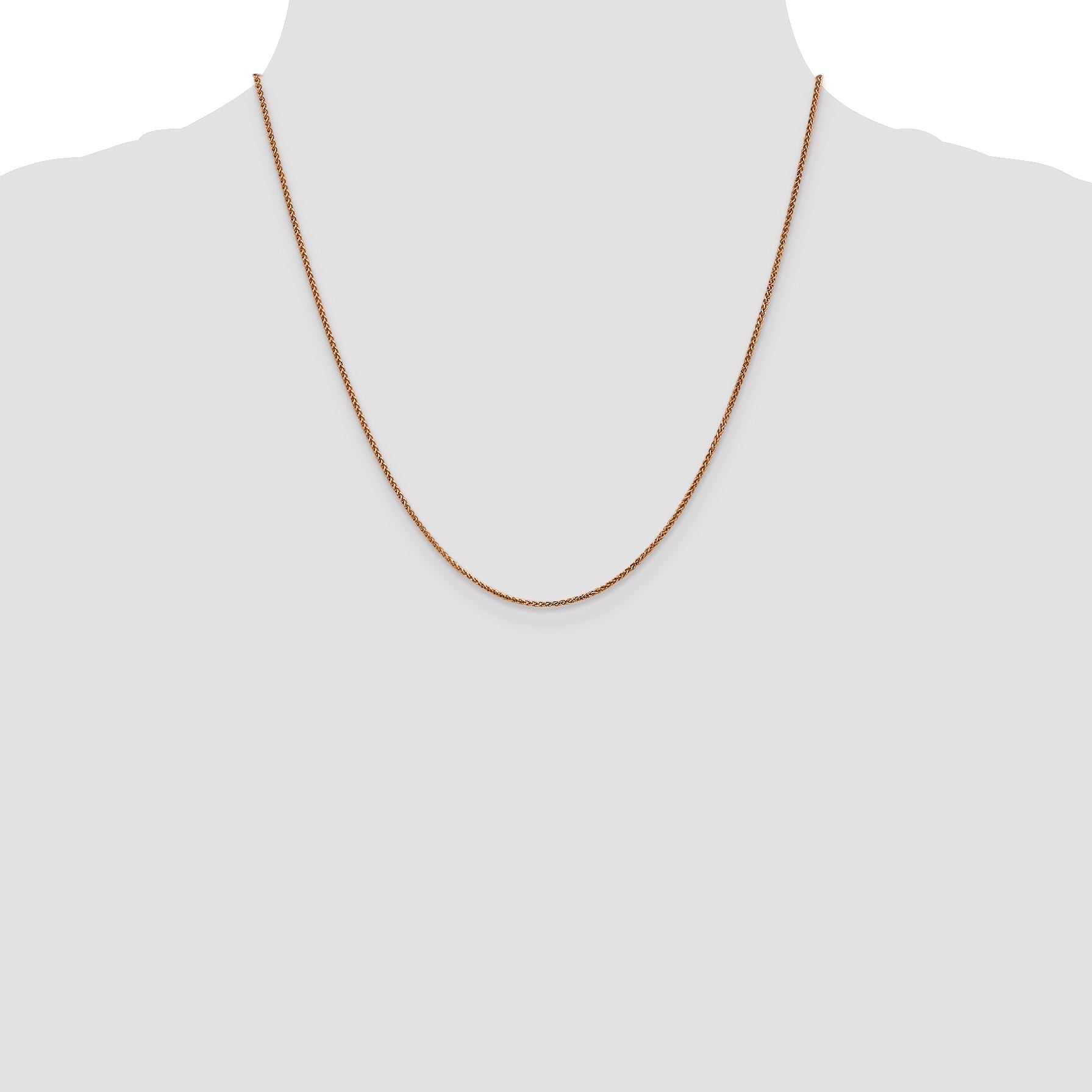 20 Inch 14K Rose Gold 1.2mm Spiga Chain Necklace