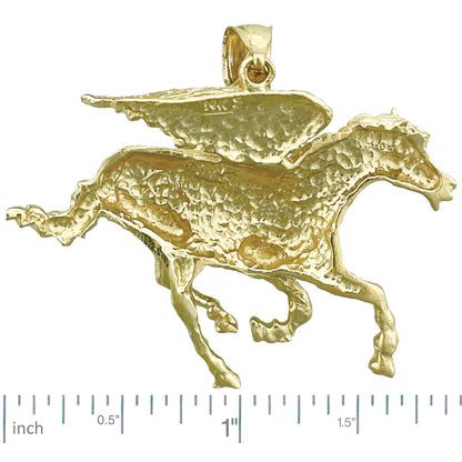 14K Gold 44MM Pegasus Pendant
