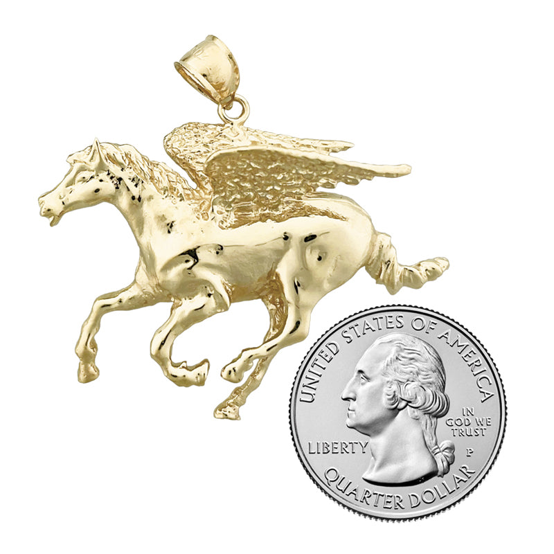 14K Gold 44MM Pegasus Pendant