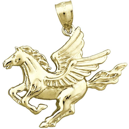 14K Gold 30MM Pegasus Pendant