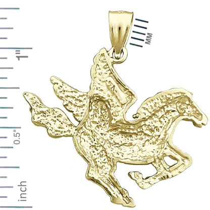 14K Gold 30MM Pegasus Pendant